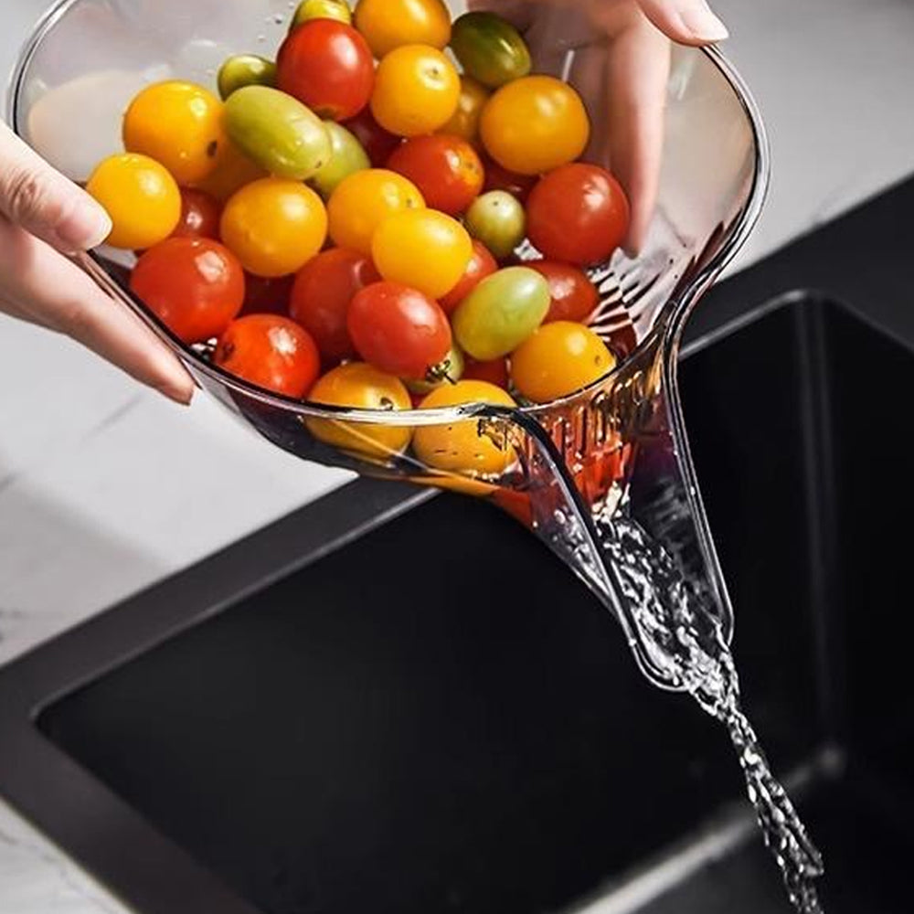 2 X Kitchen Drain Baskets Strainer Bowls Drainage Basket Funnel Grey