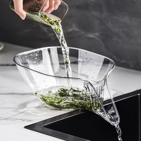 2 X Kitchen Drain Baskets Strainer Bowls Drainage Basket Funnel Clear