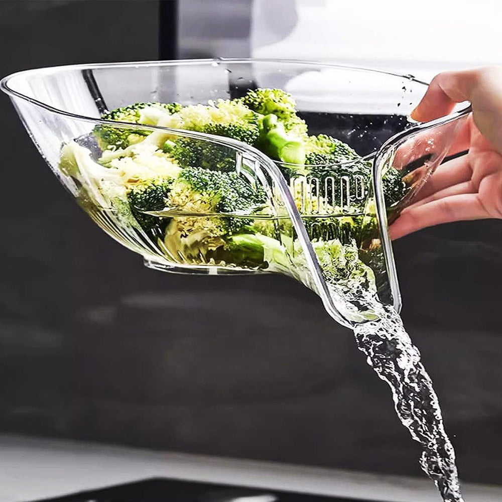 2 X Kitchen Drain Baskets Strainer Bowls Drainage Basket Funnel Clear