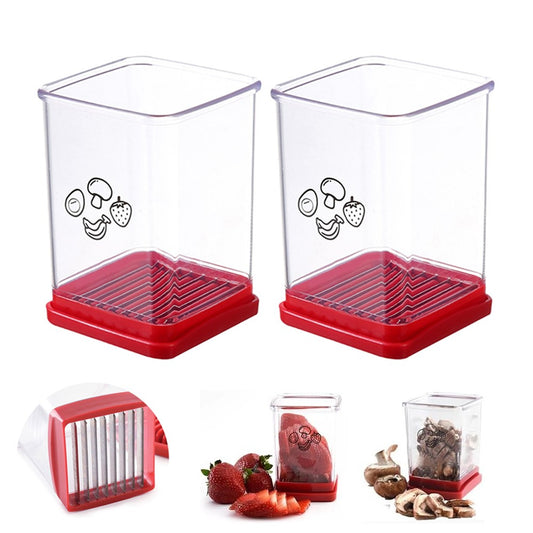 2Pcs Fruit and Vegetable Speed Slicer Stainless Steel Cup Slicer Kitchen Gadget
