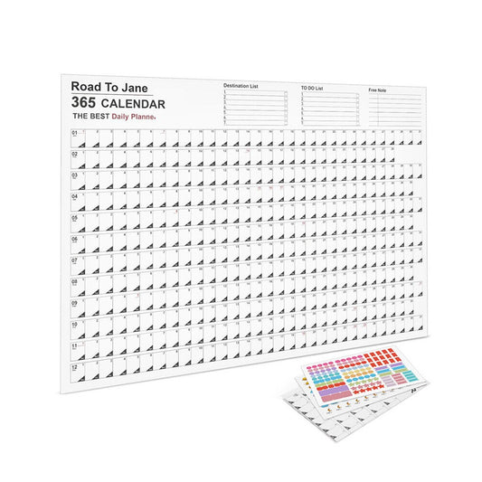 1Pc 2024 Annual Wall Calendar Daily Schedule Planner with Stickers