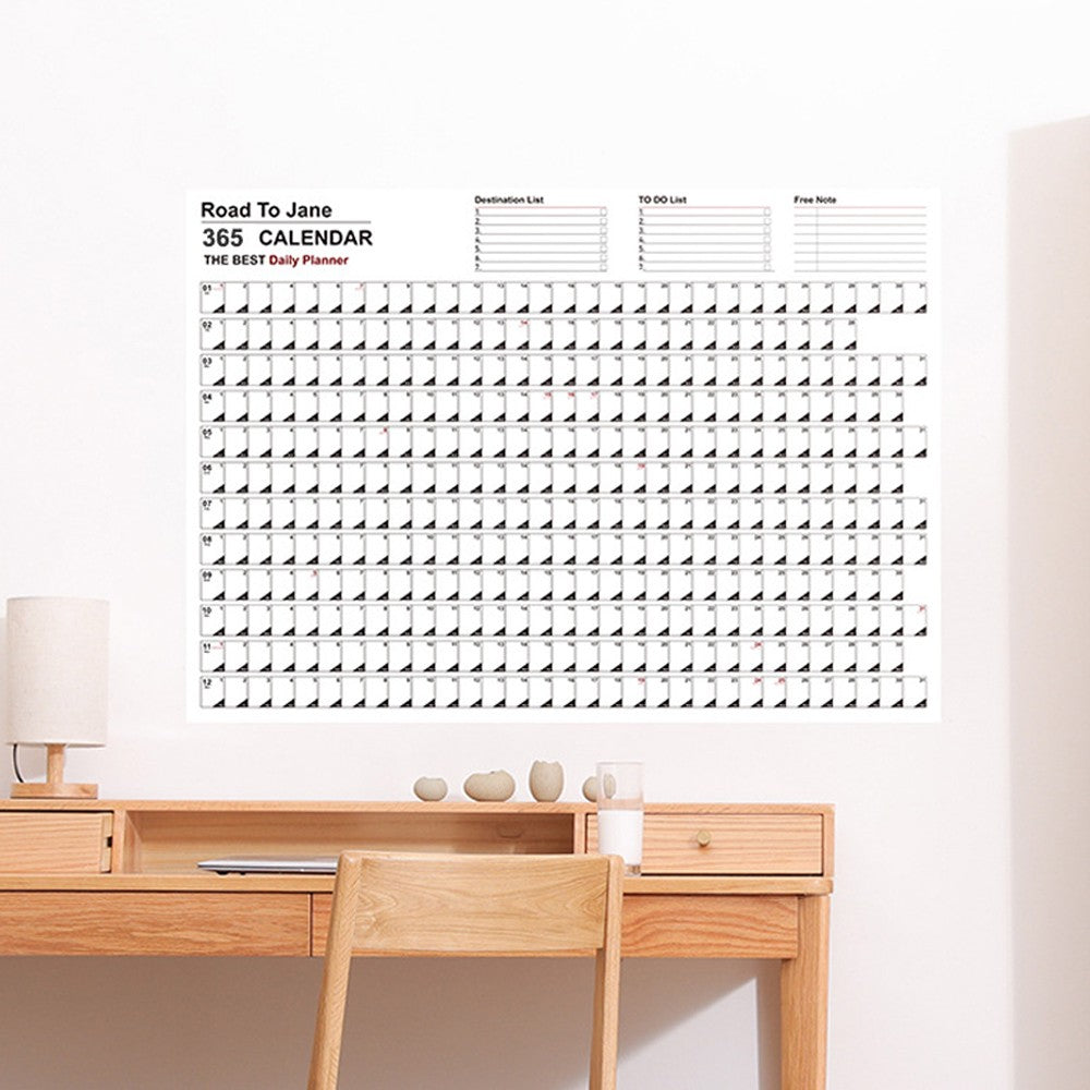1Pc 2024 Annual Wall Calendar Daily Schedule Planner with Stickers
