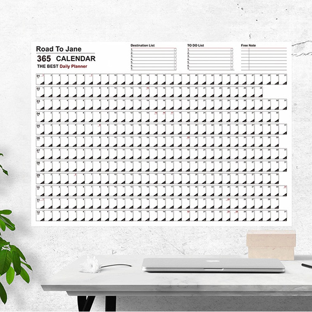 1Pc 2024 Annual Wall Calendar Daily Schedule Planner with Stickers