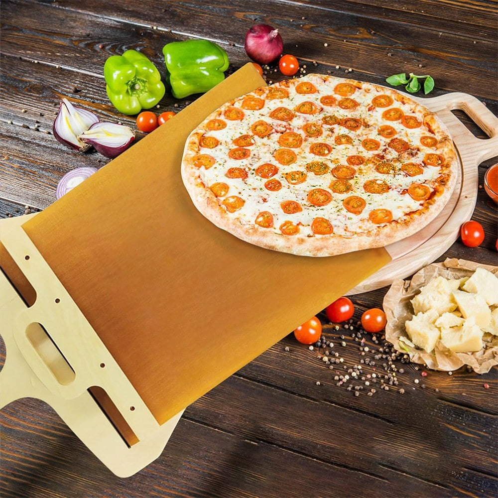 Sliding Pizza Peel Pizza Cutting Board Pizza Paddle with Handle Baking Tool - L