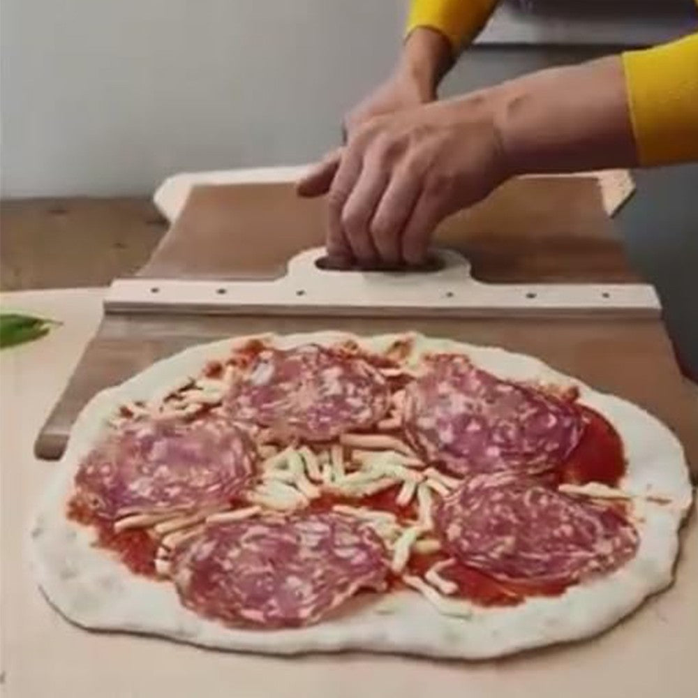Sliding Pizza Peel Pizza Cutting Board Pizza Paddle with Handle Baking Tool - L