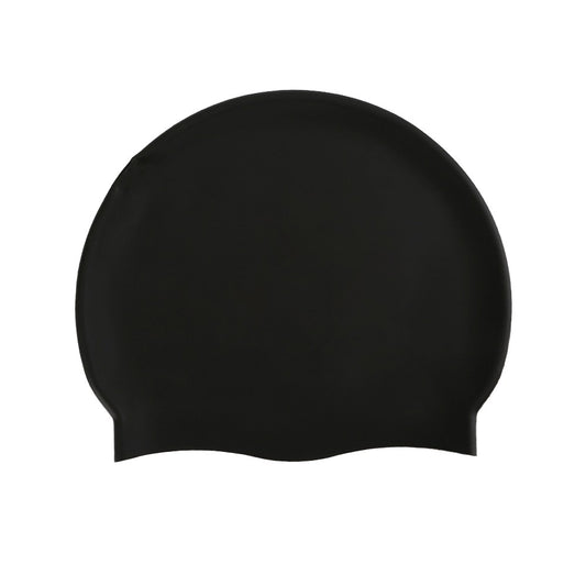 1Pc Adult Elastic Silicone Swimming Cap Pool Cap for Long Hair - Black S