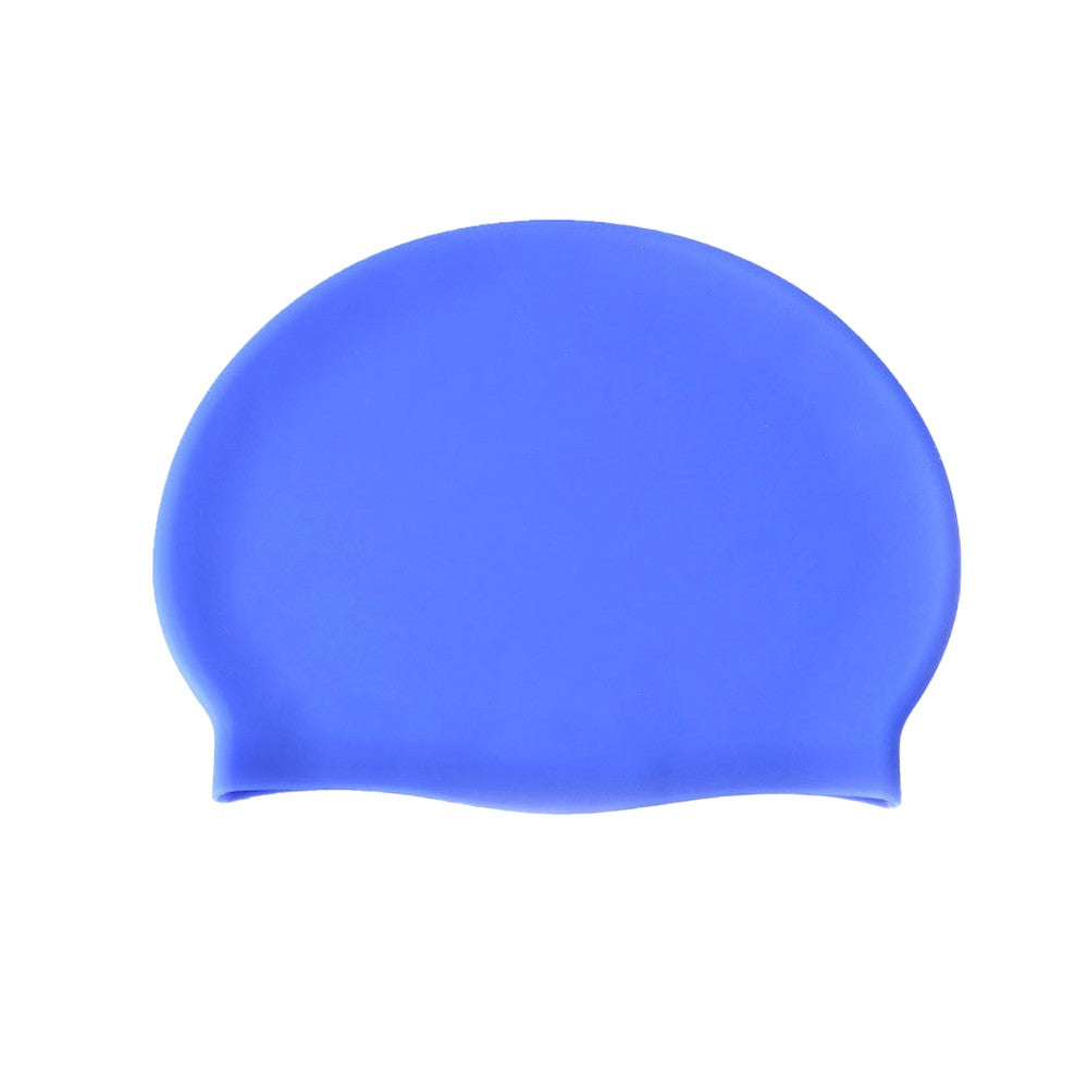 1Pc Adult Elastic Silicone Swimming Cap Pool Cap for Long Hair - Blue S