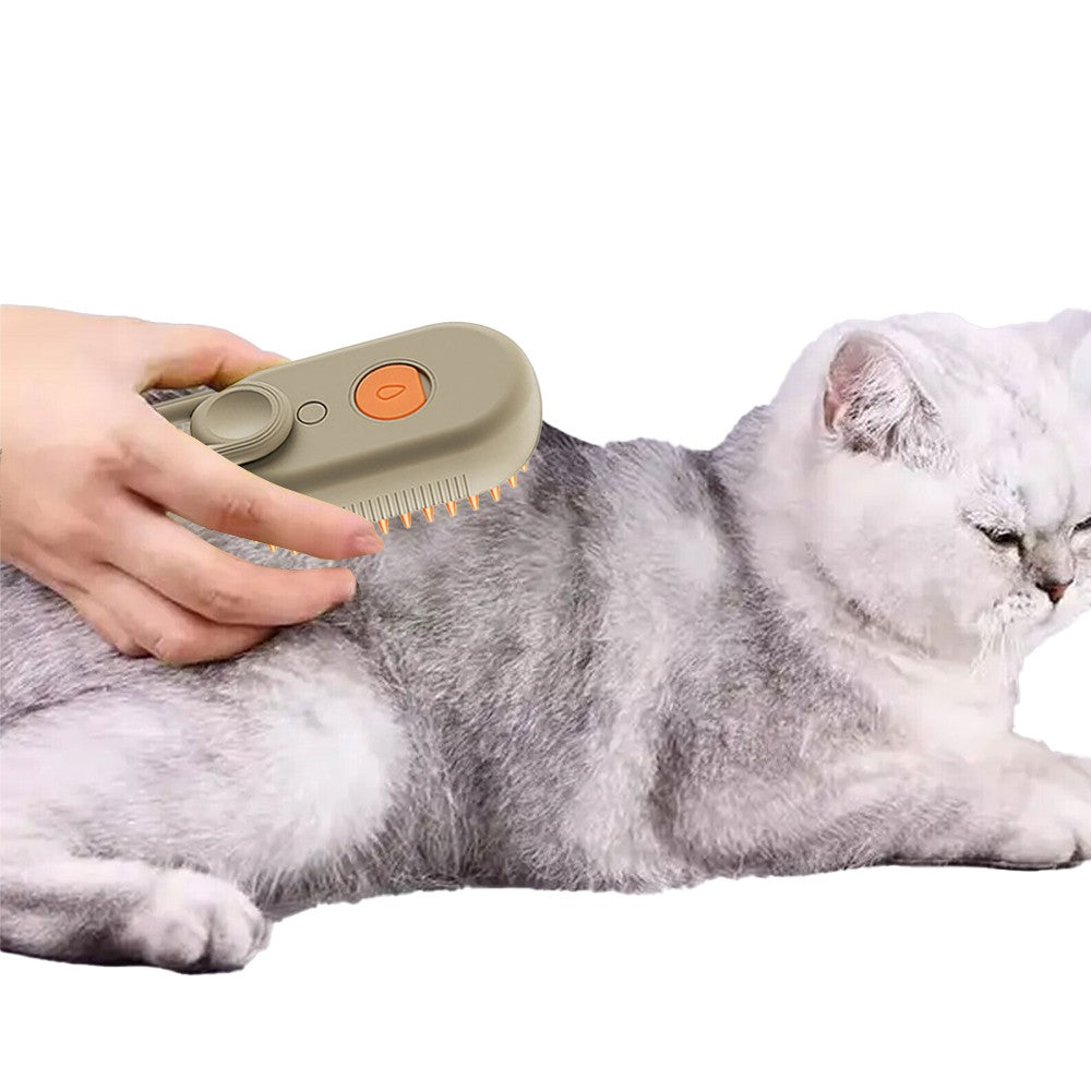 Pet Spray Massage Comb Dog Cat Hair Brush - Khaki