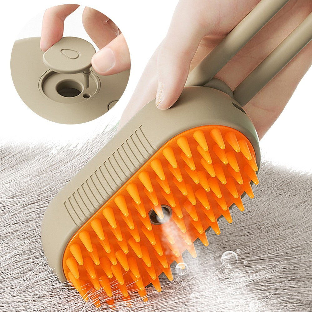 Pet Spray Massage Comb Dog Cat Hair Brush - Khaki