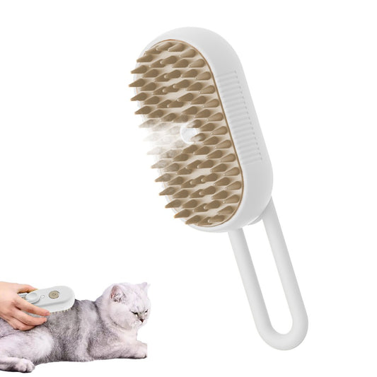 Pet Spray Massage Comb Dog Cat Hair Brush - White
