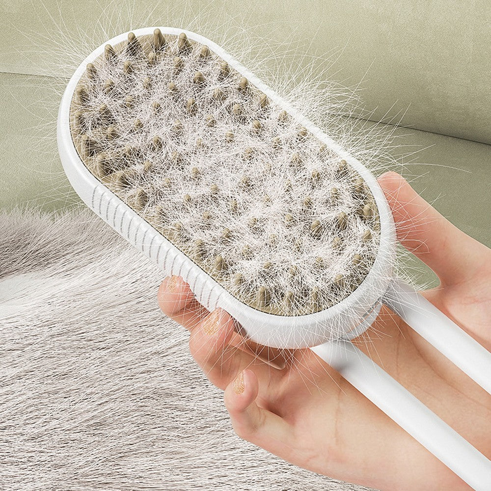 Pet Spray Massage Comb Dog Cat Hair Brush - White