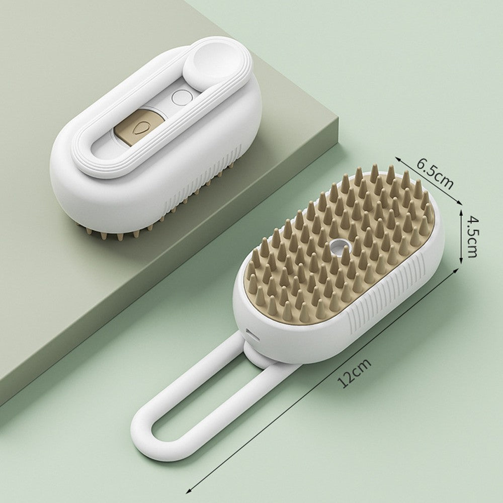 Pet Spray Massage Comb Dog Cat Hair Brush - White