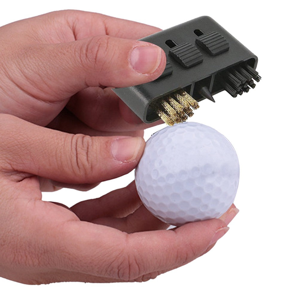 2Pcs 3-in-1 Mini Golf Club Cleaning Brush Retractable Golf Club Groove Cleaner