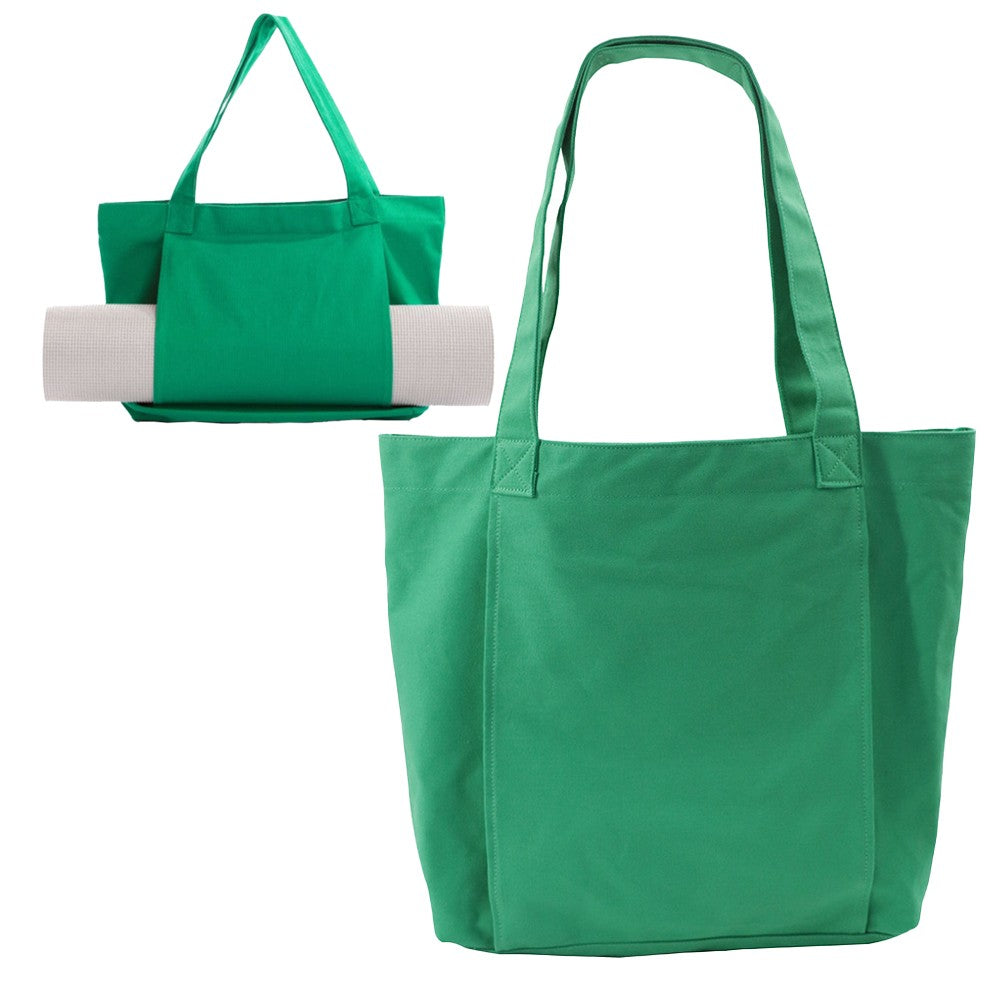 Pilates Yoga Bag Oxford Cloth Tote Bag with Yoga Mat Carrier Pocket - Green
