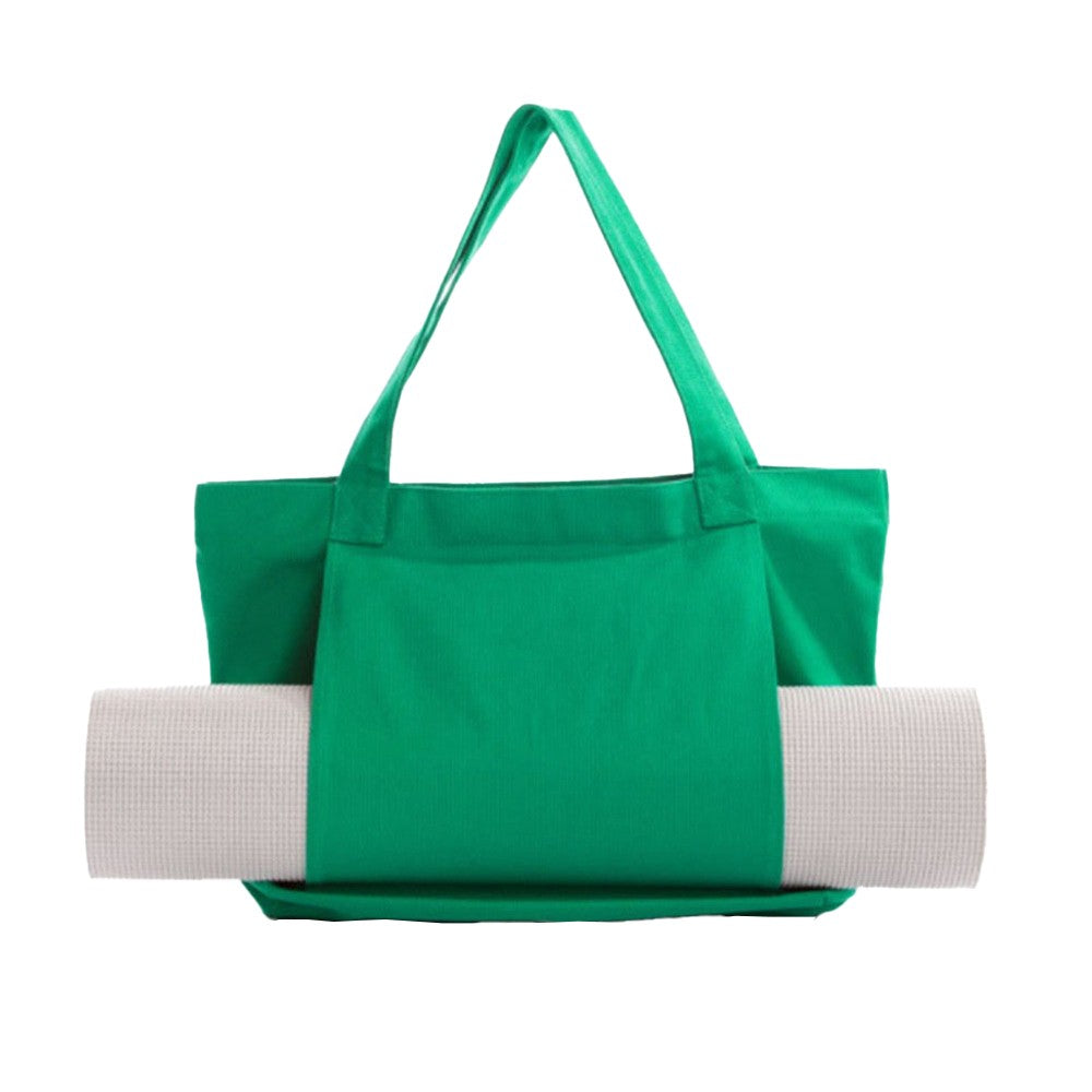 Pilates Yoga Bag Oxford Cloth Tote Bag with Yoga Mat Carrier Pocket - Green