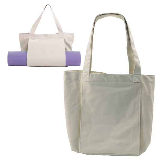 Pilates Yoga Bag Oxford Cloth Tote Bag with Yoga Mat Carrier Pocket - Khaki