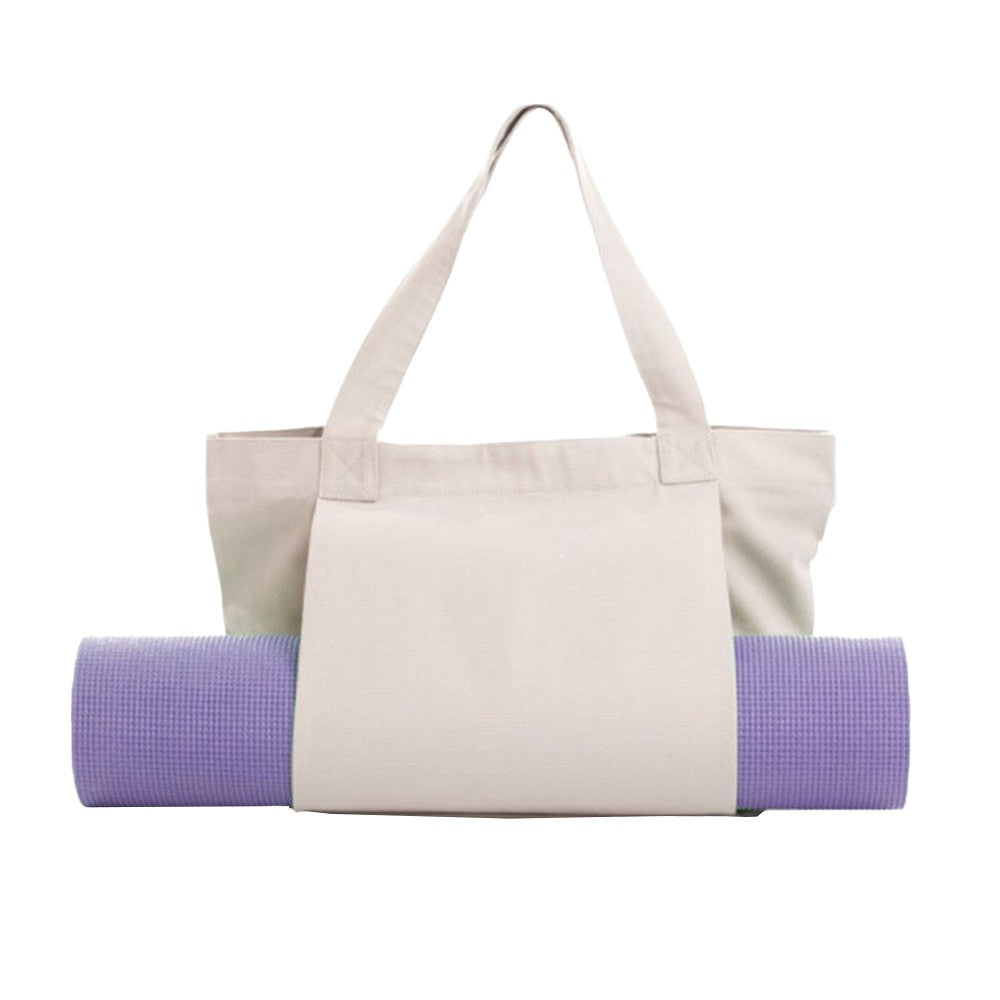Pilates Yoga Bag Oxford Cloth Tote Bag with Yoga Mat Carrier Pocket - Khaki