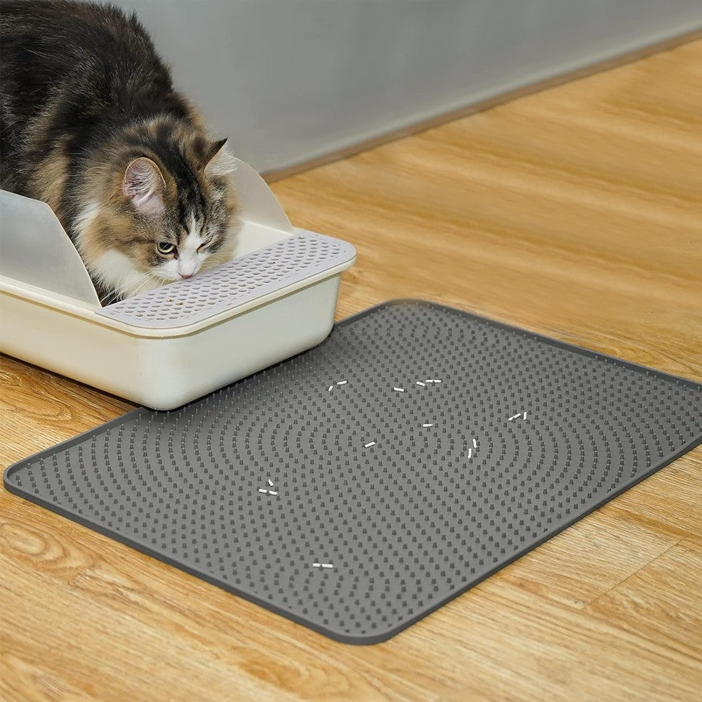 1Pc Silicone Cat Litter Mat Non-Slip Litter Trapping Mat Litter Catcher Mat