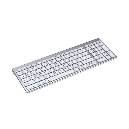 2.4G Bluetooth Wireless Keyboard Compatible with Multi-Device - White