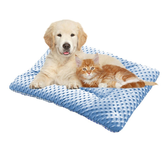 65x43cm Double-Sided Pet Bed Mat Sensory Pet Mat Pet Nest Pad - Blue