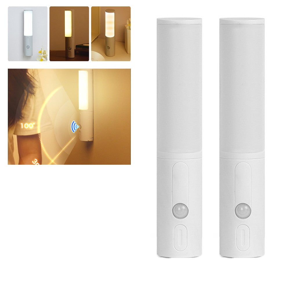2Pcs Dimmable Motion Sensor LED Night Light Rechargeable Magnetic Wall Sconce