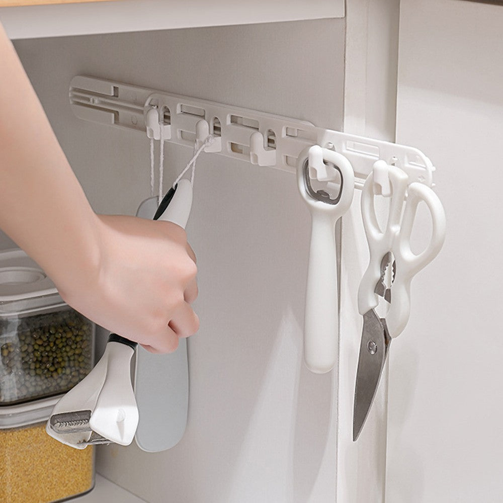 4Pcs Self Adhesive Pull-Out Hook Telescopic Wall Hook Sliding Hat Hook