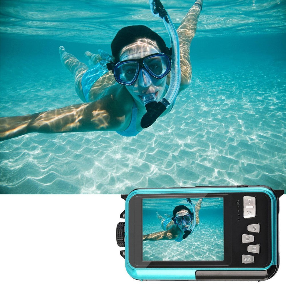 2400W Pixel Waterproof Digital Camera Underwater Snorkeling Camera - Blue