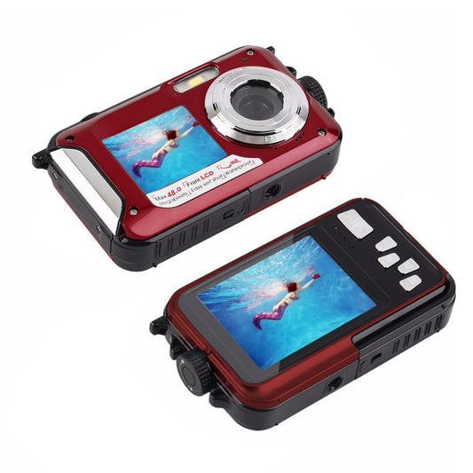 2400W Pixel Waterproof Digital Camera Underwater Snorkeling Camera - Red
