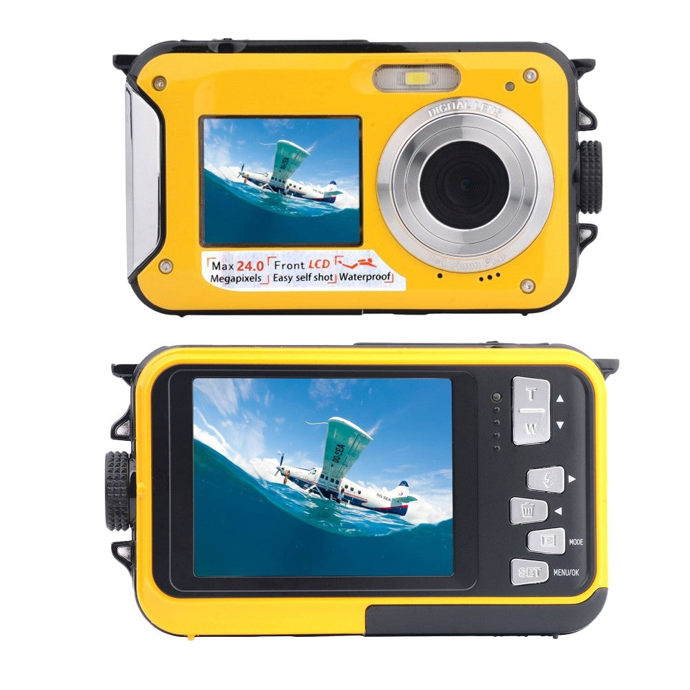 2400W Pixel Waterproof Digital Camera Underwater Snorkeling Camera - Yellow