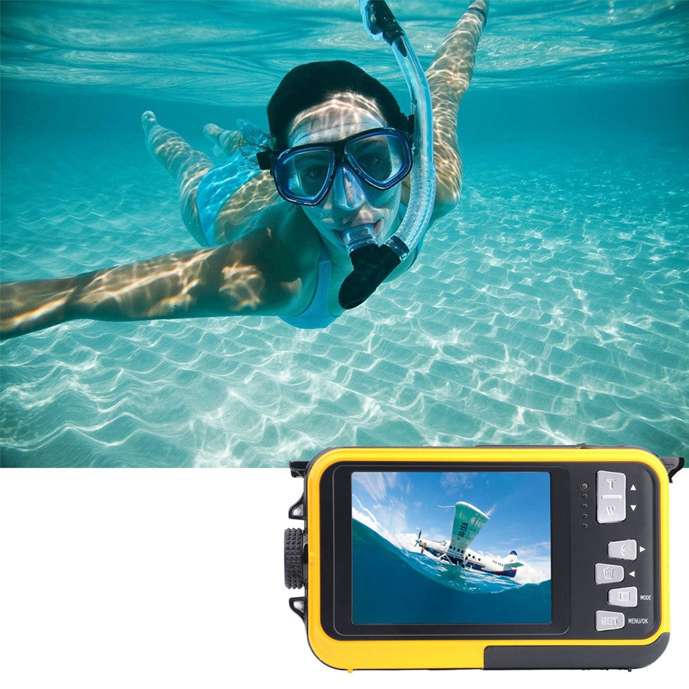 2400W Pixel Waterproof Digital Camera Underwater Snorkeling Camera - Yellow