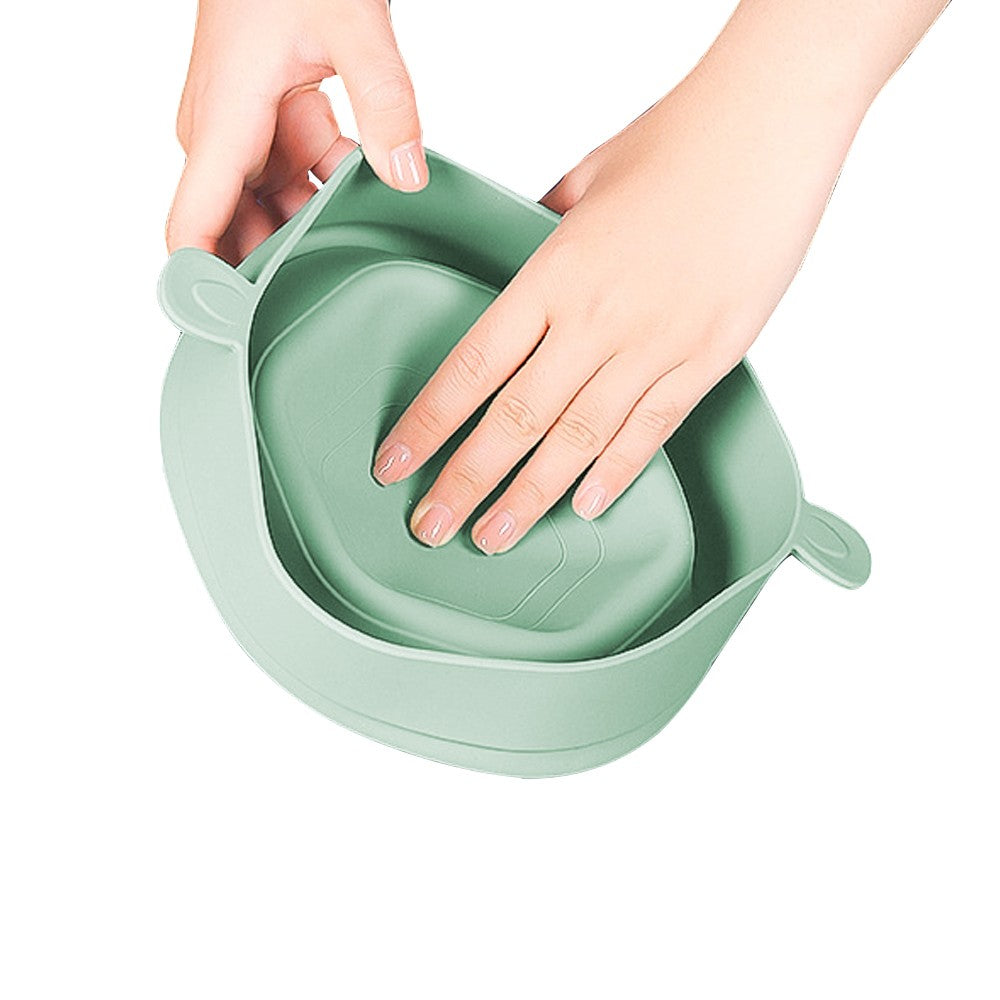 1Pc Collapsible Silicone Popcorn Popper Microwave Popcorn Bowl with Lid - Green