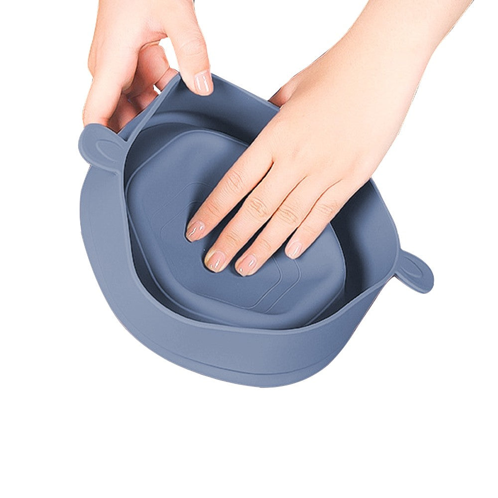 1Pc Collapsible Silicone Popcorn Popper Microwave Popcorn Bowl with Lid - Grey