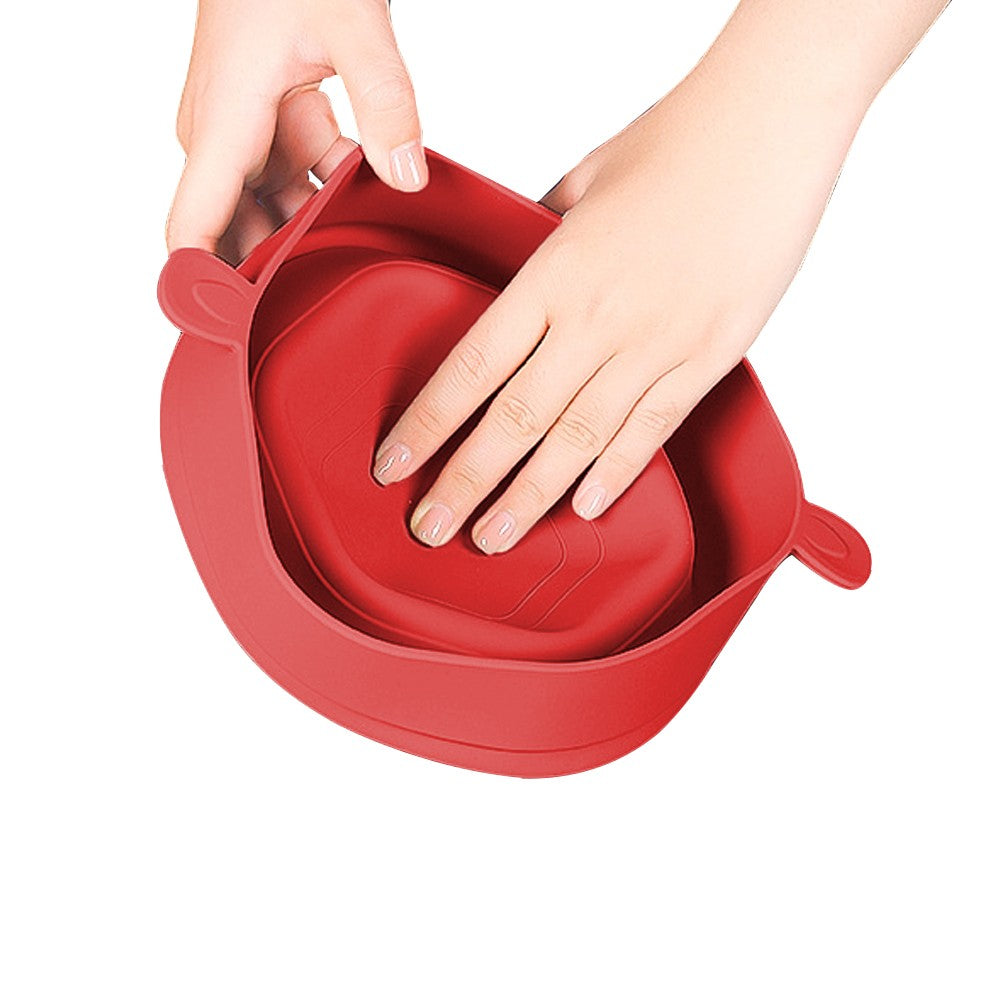 1Pc Collapsible Silicone Popcorn Popper Microwave Popcorn Bowl with Lid - Red