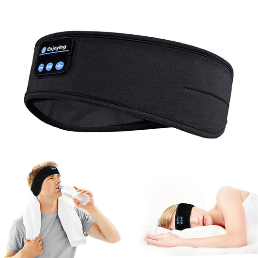 Bluetooth Headband Headphone Wireless Music Headband Sleep Headband - Black