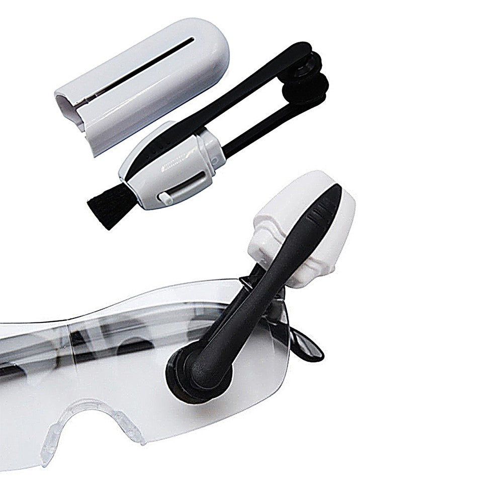 Portable Eye Glasses Cleaner Dual-Head Eyeglasses Lens Cleaning Brush - White