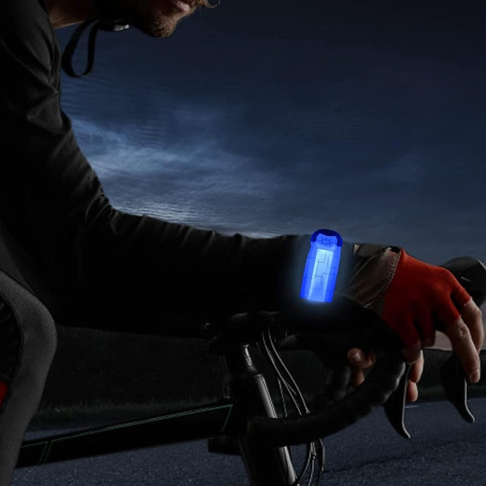 1Pc LED Light-up Armband Rechargeable Night Running Safety Light Bands - Blue