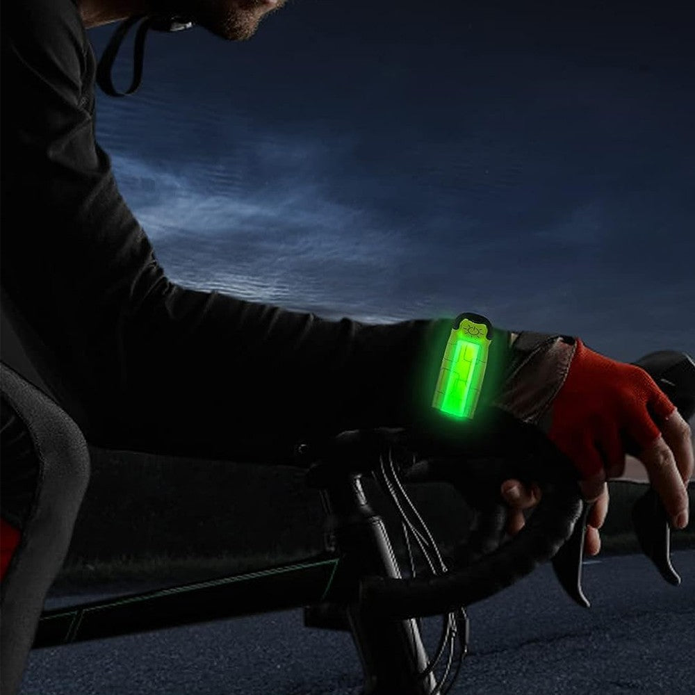 1Pc LED Light-up Armband Rechargeable Night Running Safety Light Bands - Green