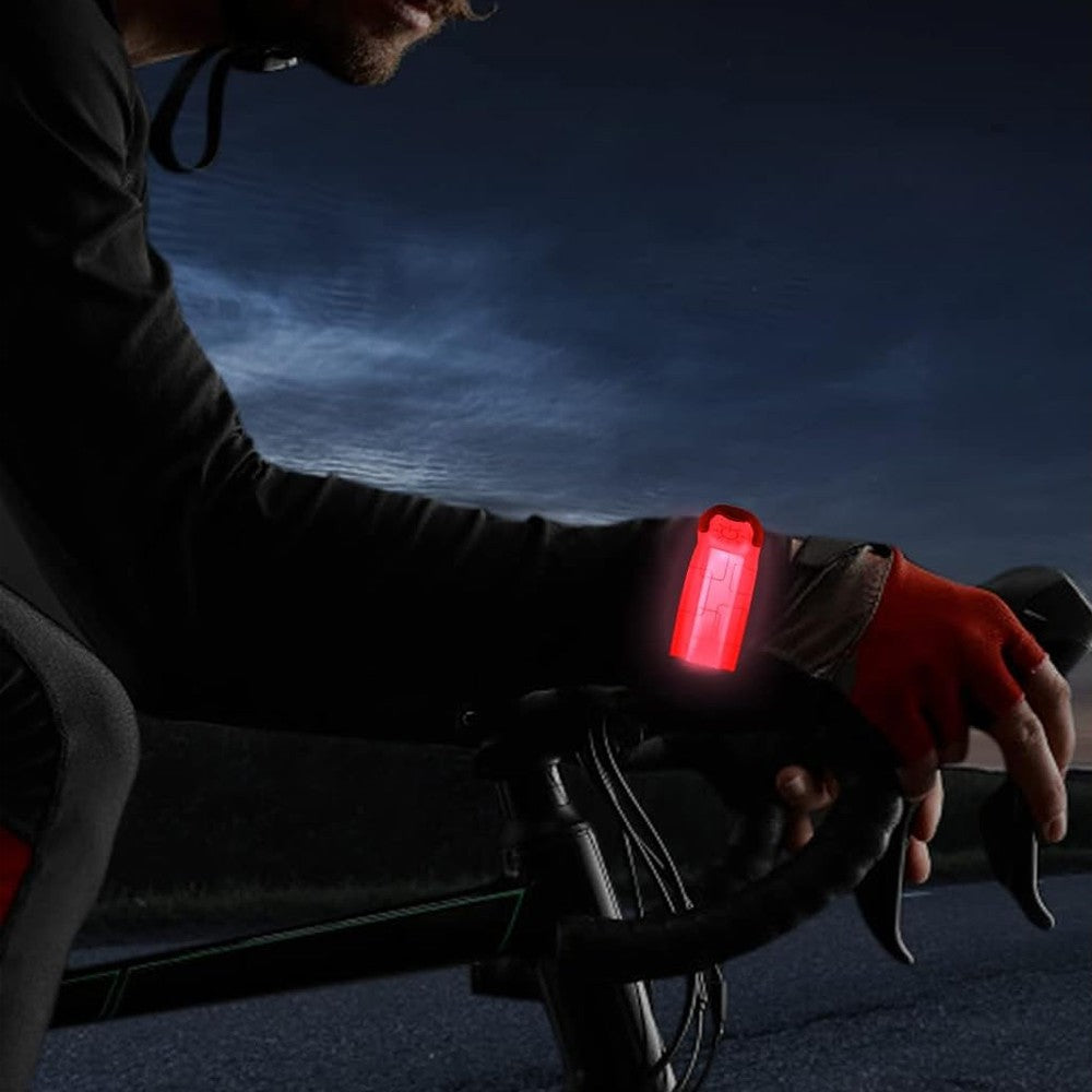 2Pcs LED Light-up Armband Rechargeable Night Running Safety Light Bands - Red