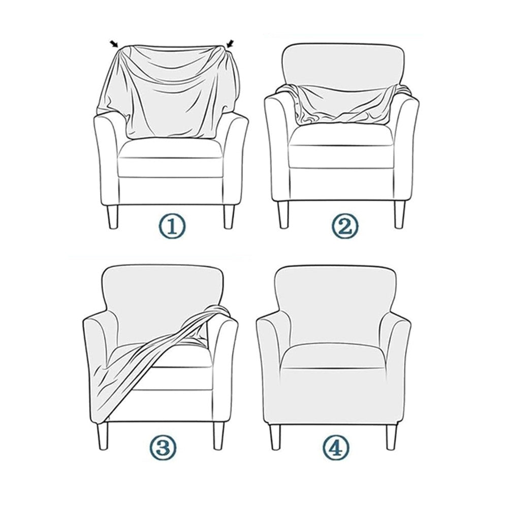 Stretch Armchair Cover Printed Single Sofa Chair Slipcovers Protector - Style 3