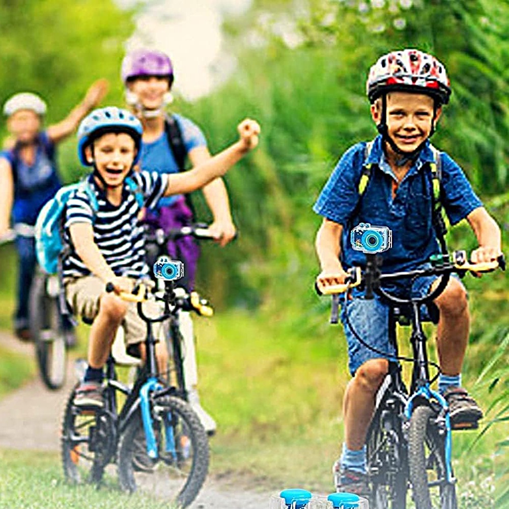 1080P HD Kids Sports Camera with Waterproof Case and 32GB Memory Card - Blue