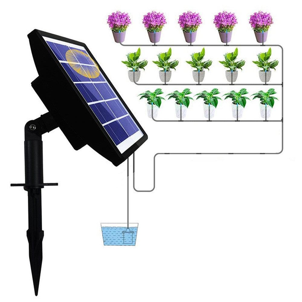 Solar Automatic Watering Drip Irrigation System Kit Supported 15 Pots Plants