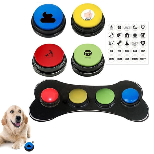 4 Dog Talking Button Set for Dog Communication Pet Behavior Training Buzzer