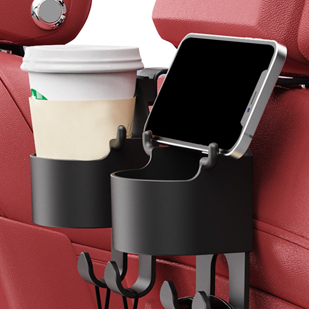 4Pcs Multifunctional Car Seat Back Hook 2-in-1 Car Headrest Hook and Cup Holder
