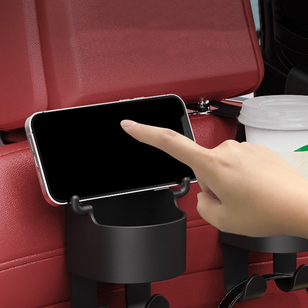 4Pcs Multifunctional Car Seat Back Hook 2-in-1 Car Headrest Hook and Cup Holder