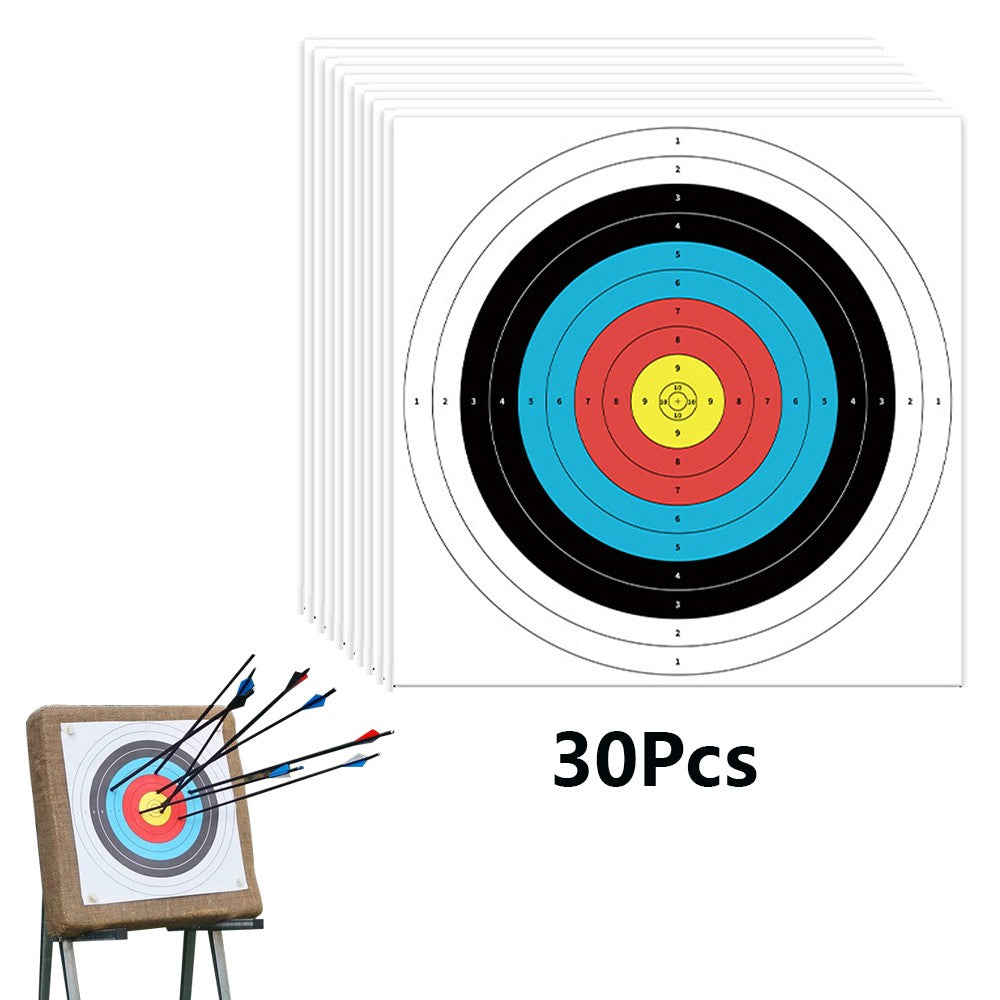 30Pcs 10-ring Archery Target Papers Bow Arrow Target Practice Accessories