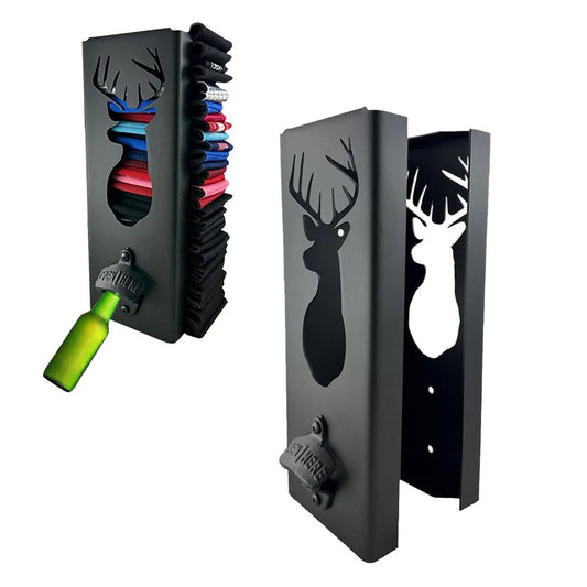 2-in-1 Wall Mounted Can Cooler Holder with Bottle Opener - Style 1