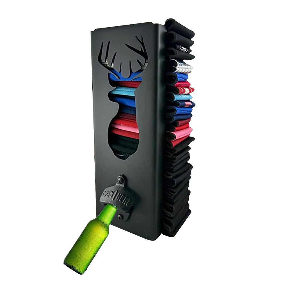 2-in-1 Wall Mounted Can Cooler Holder with Bottle Opener - Style 1