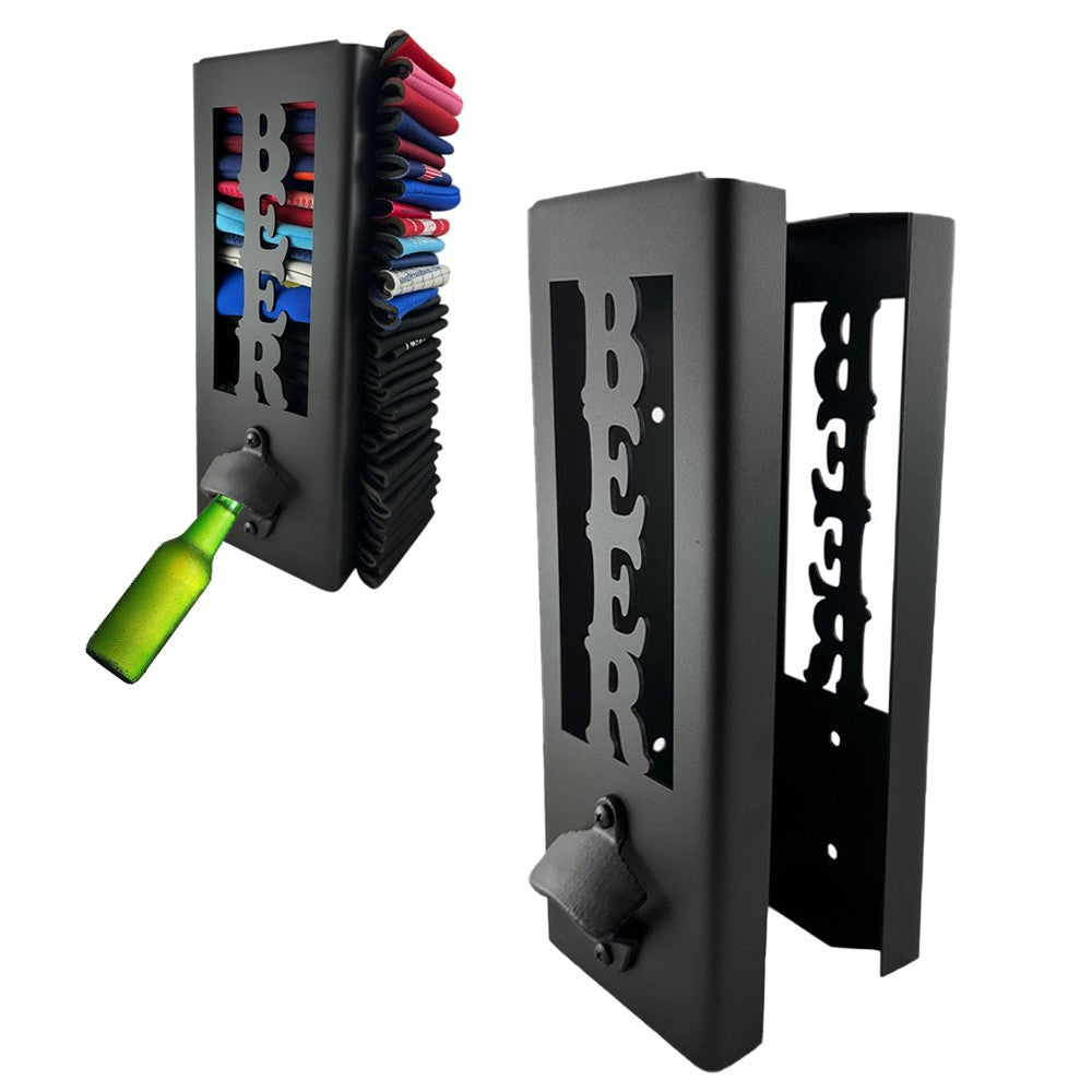 2-in-1 Wall Mounted Can Cooler Holder with Bottle Opener - Style 4