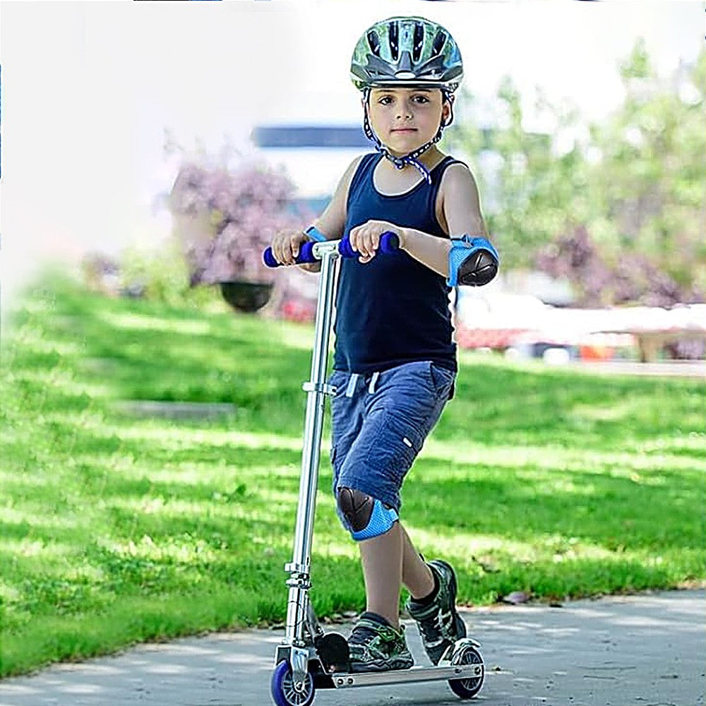 6-Piece Kids Protective Gear Set Knee Pads Wrist Guards Elbow Pads - Blue