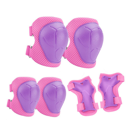 6-Piece Kids Protective Gear Set Knee Pads Wrist Guards Elbow Pads - Pink